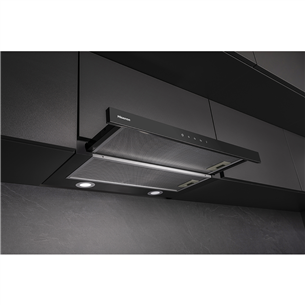 Hisense, laius 60 cm, 450 m³/h, must - Integreeritav õhupuhasti