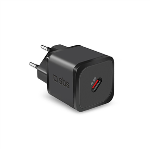 SBS Mini Wall Charger, USB-C, 30 W, black - Wall charger TETRGAN1C30W