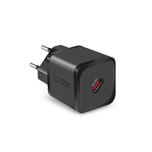 SBS Mini Wall Charger, USB-C, 30 W, must - Vooluadapter