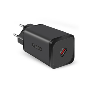 SBS Mini Wall Charger, USB-C, 65 W, black - Wall charger TETRGAN1C65W