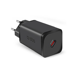 SBS Mini Wall Charger, USB-C, 65 W, must - Vooluadapter