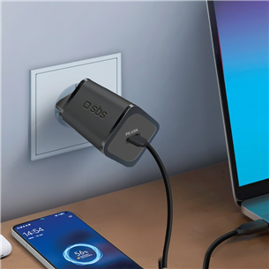 SBS Mini Wall Charger, USB-C, 65 Вт, черный - Адаптер питания