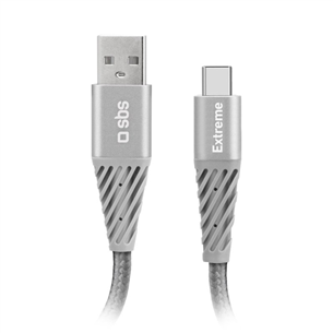 SBS Extreme Charging Cable, USB-A - USB-C, 1,5 m, hall - Kaabel TECABLEUNRETCK