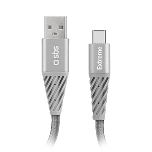 SBS Extreme Charging Cable, USB-A - USB-C, 1,5 m, gray - Cable