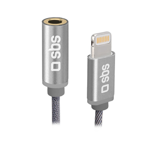 SBS, Lightning - 3,5 mm jack, silver - Adapter