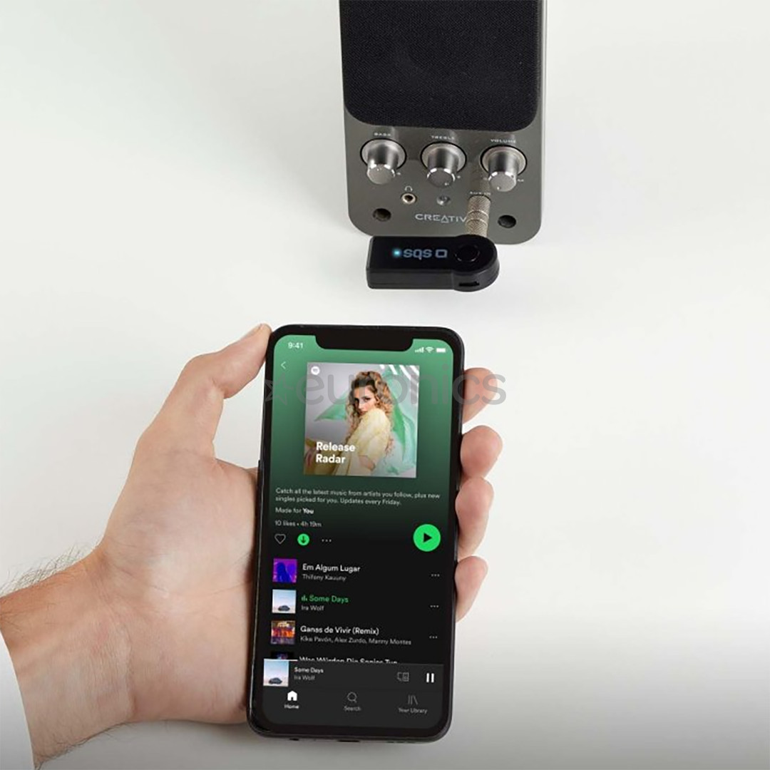 SBS Wireless receiver, 3,5 mm, Bluetooth, must - Juhtmevaba vastuvõtja