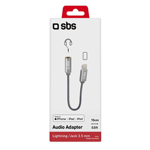 SBS, Lightning - 3,5 mm pesa, hõbedane - Adapter