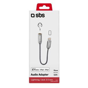 SBS, Lightning - 3,5 mm jack, silver - Adapter