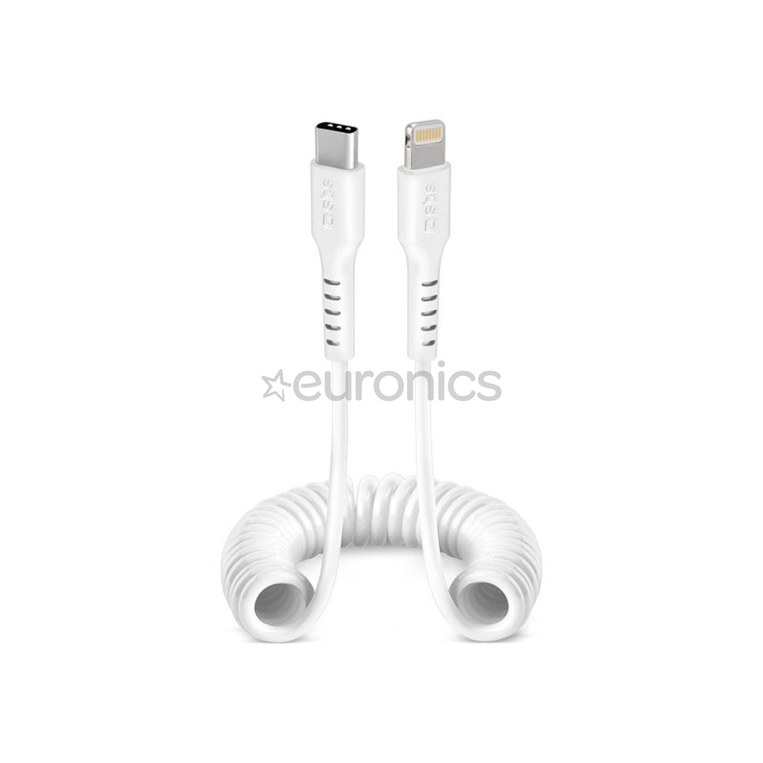 SBS Charging Data Cable, USB-C - Lightning, white - Cable