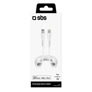 SBS Charging Data Cable, USB-C - Lightning, valge - Kaabel