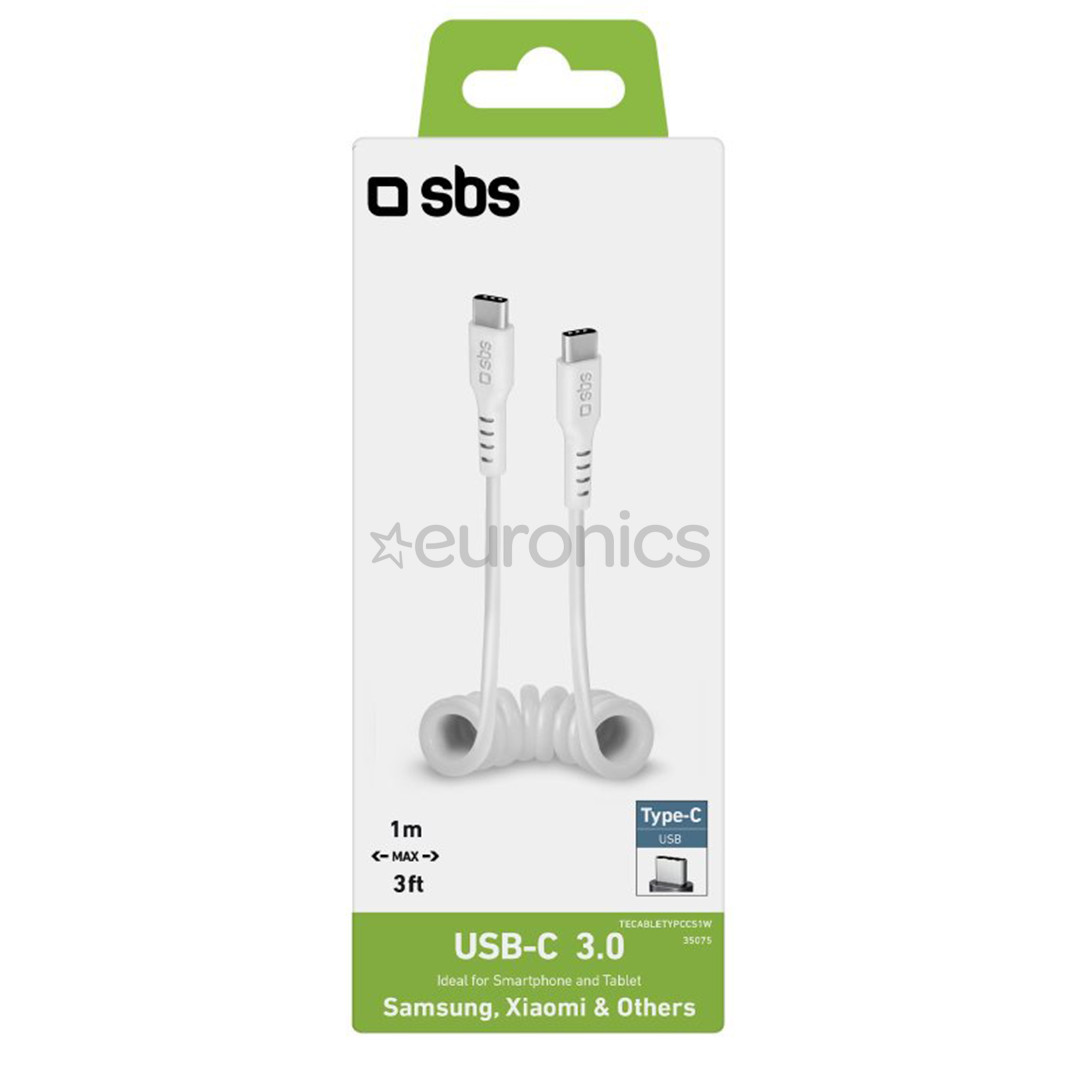 SBS Charging Data Cable, USB-C - USB-C, белый - Кабель