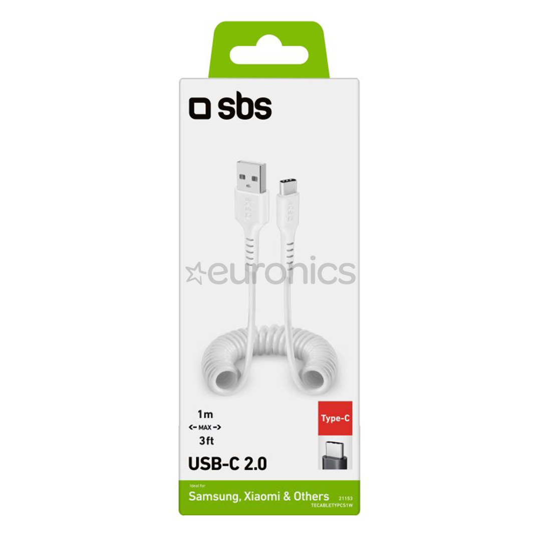 SBS Charging Data Cable, USB-A - USB-C, white - Cable