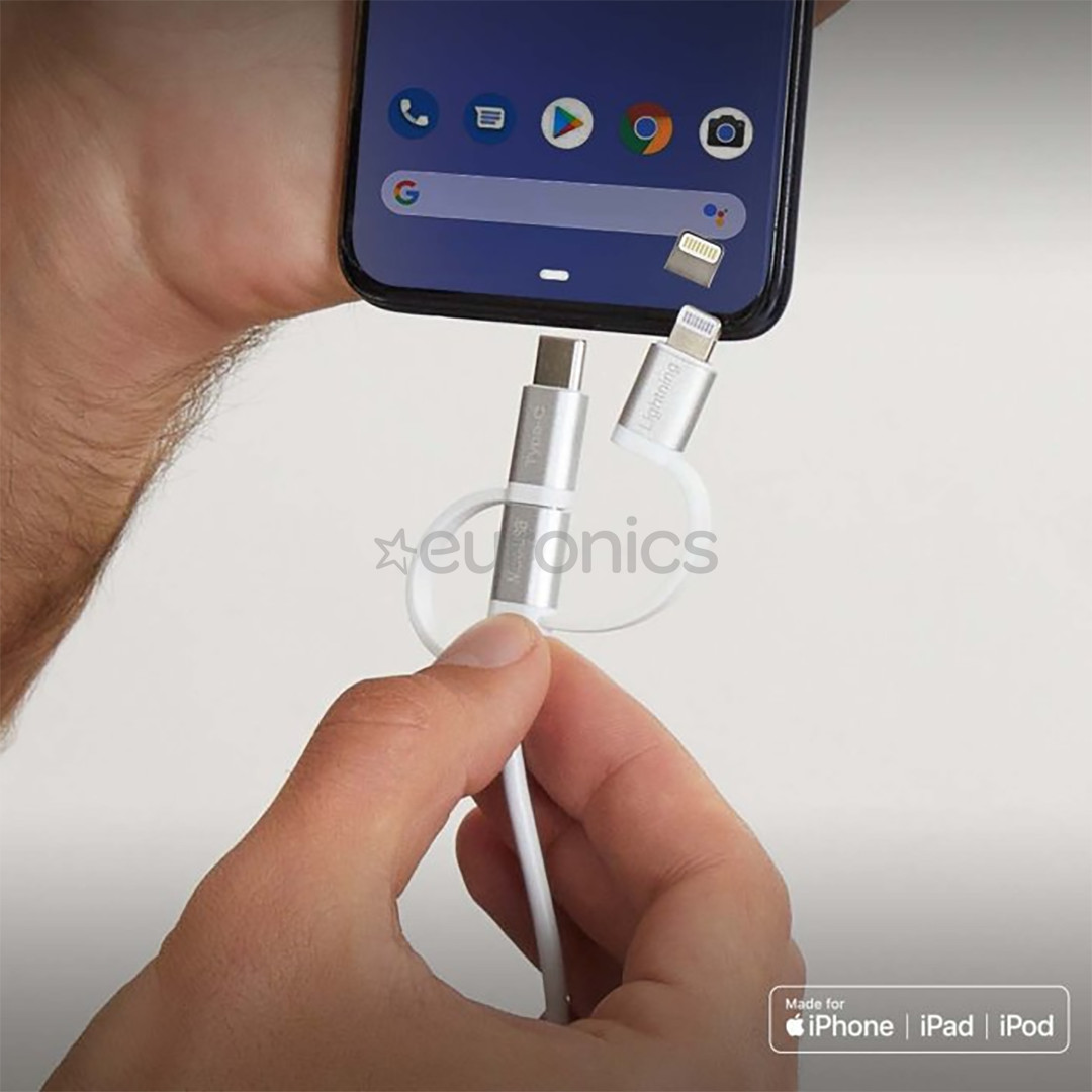 SBS, USB-A - USB-C, Micro USB, Lightning, 1,2 m, hall - Kaabel