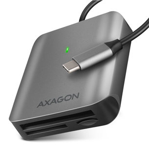 AXAGON CRE-S3C SuperSpeed USB-C UHS-II Reader, tumehall - Mälukaardilugeja CRE-S3C