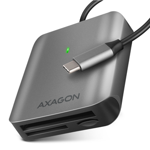 AXAGON CRE-S3C SuperSpeed USB-C UHS-II Reader, tumehall - Mälukaardilugeja