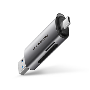 AXAGON CRE-SAC SuperSpeed USB-C / USB-A Card Reader, темно-серый - Считыватель карт памяти CRE-SAC