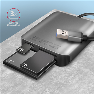 AXAGON CRE-S3 SuperSpeed USB-A UHS-II Reader, dark gray - Memory card reader