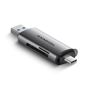 AXAGON CRE-SAC SuperSpeed USB-C / USB-A Card Reader, dark gray - Memory card reader