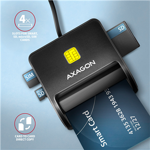 AXAGON CRE-SM3SD, USB-A, считыватель карт памяти, черный - Считыватель ID-карты