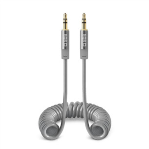 SBS, 3.5mm - 3.5mm, coiled, light gray - Cable TECABLE35SPIRG