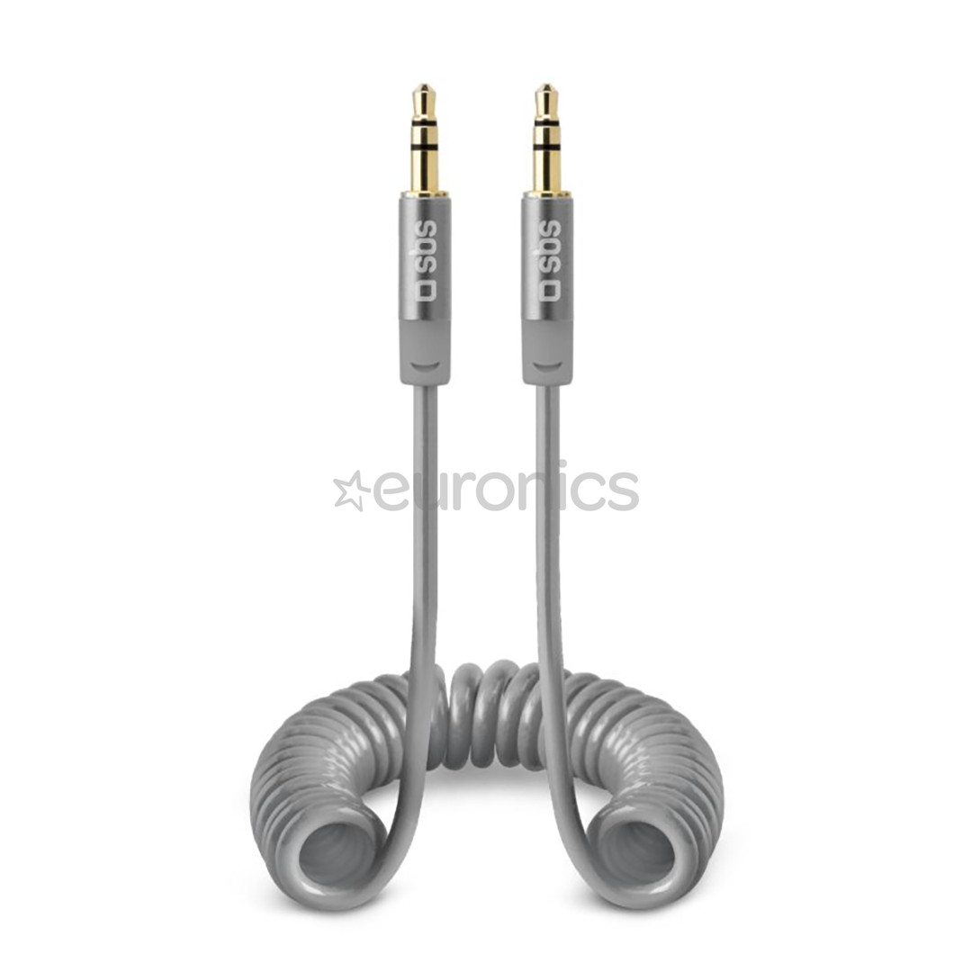 SBS, 3.5mm - 3.5mm, coiled, light gray - Cable