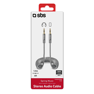 SBS, 3.5mm - 3.5mm, coiled, light gray - Cable