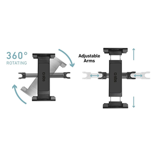 SBS Headrest Mount, kuni 12.9'', must - Tahvelarvuti hoidja autosse