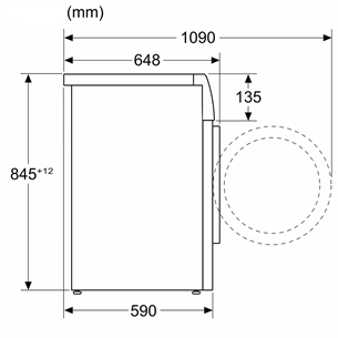 Bosch Seeria 8, 10 kg, sügavus 59 cm, 1600 p/min - Eestlaetav pesumasin