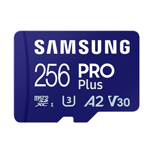 Samsung PRO Plus, 2023, microSDXC, 256 ГБ, синий - Карта памяти и адаптер