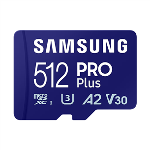 Samsung PRO Plus, 2023, microSDXC, 512 GB, sinine - Mälukaart ja adapter