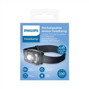 Philips Rechargeable Sensor Headlamp, черный - Налобный фонарь