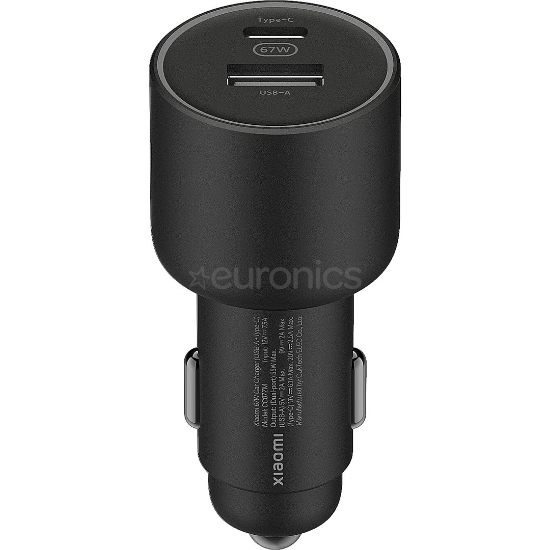 Xiaomi 67 W Car Charger, USB-A, USB-C, черный - Автомобильное зарядное устройство