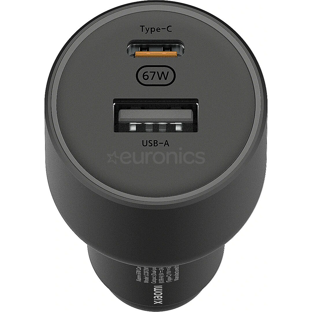 Xiaomi 67 W Car Charger, USB-A, USB-C, черный - Автомобильное зарядное устройство