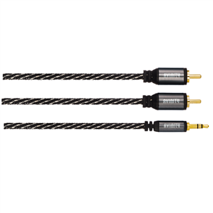 Avinity 2 RCA - 3,5mm, must/hall - Audio kaabel 00127076