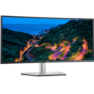 Dell UltraSharp U3423WE, 34'', изогнутый, WQHD, LED IPS, USB-C, серебристый - Монитор