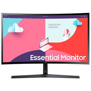 Samsung Essential, 24'', изогнутый, Full HD, 75 Гц, LED VA, черный - Монитор LS24C366EAUXEN