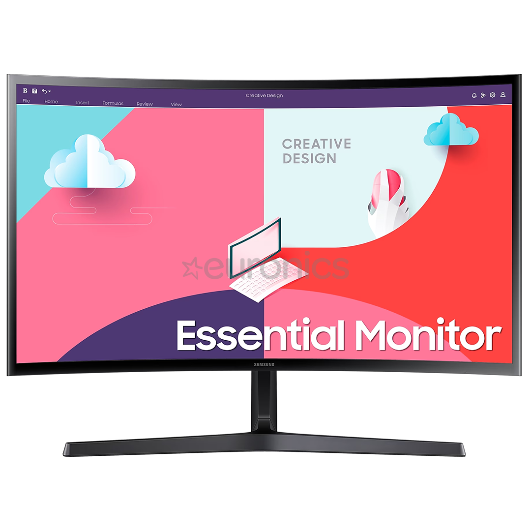Samsung Essential, 24'', curved, Full HD, 75 Hz, LED VA, black - Monitor