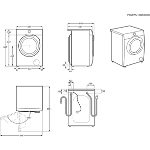 AEG 7000 Seeria, 9 kg / 6 kg, sügavus 63,1 cm, 1600 p/min - Kuivatiga pesumasin