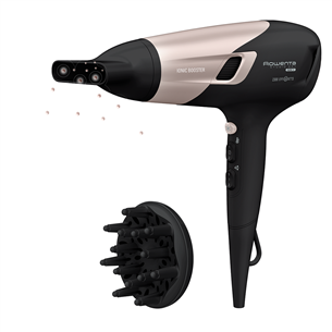 Rowenta Studio Dry Glow, 2100 W, black/pink - Hair dryer