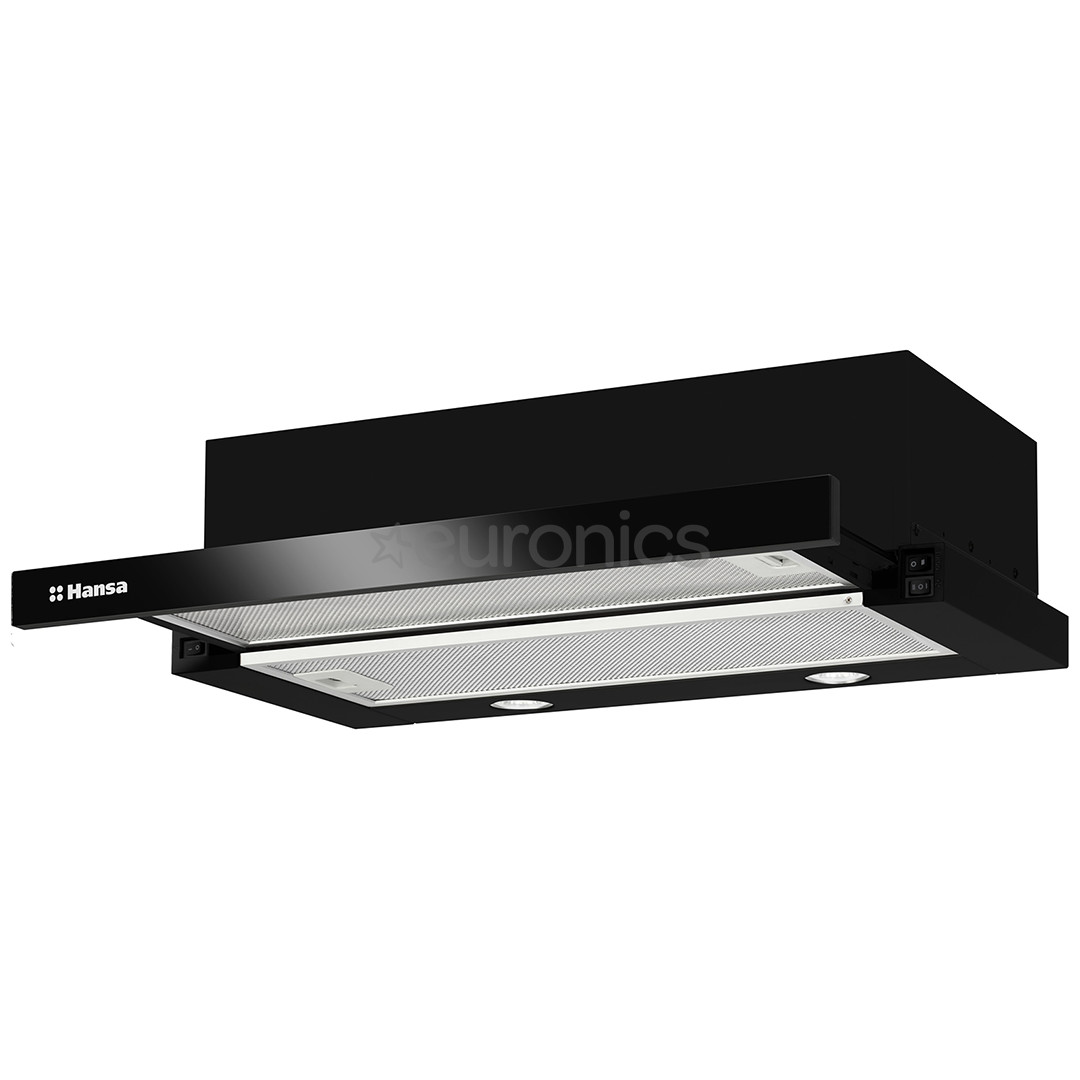 Hansa, 389 m³/h, width 60 cm, black - Built-in cooker hood