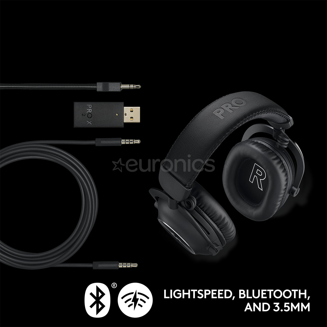Logitech G PRO X 2, must - Juhtmevaba peakomplekt