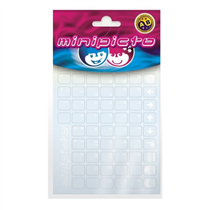 Minipicto, EST, white - Keyboard Stickers KB-UNICLR-EST-WHT