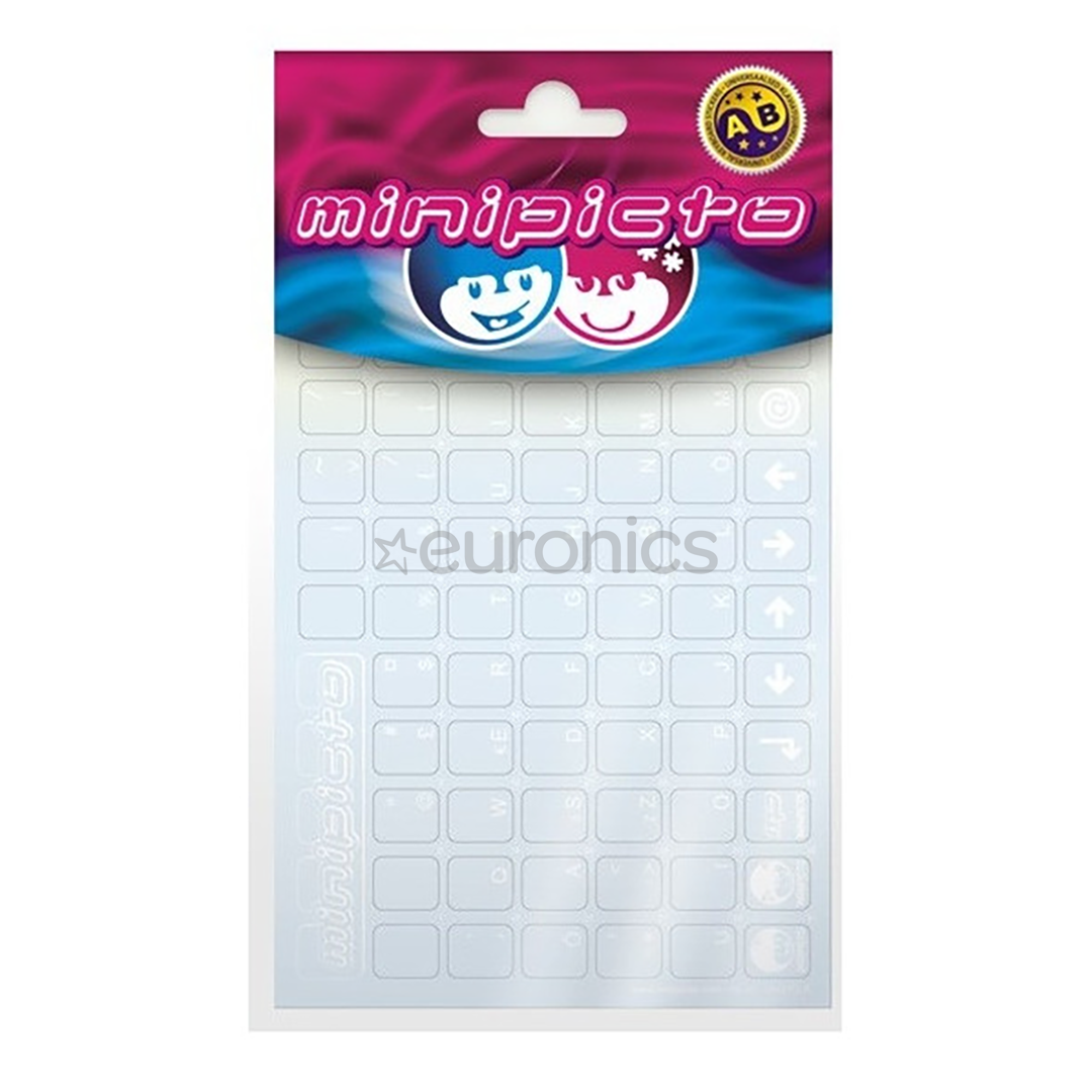 Minipicto, EST, white - Keyboard Stickers