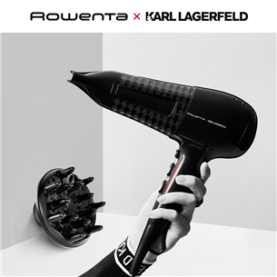 Rowenta x Karl Lagerfeld Powerline, 2100 W, must - Föön