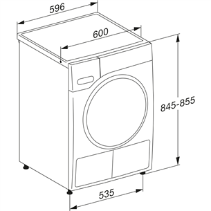 Miele, EcoSpeed & 8 kg, sügavus 64,3 cm - Pesukuivati