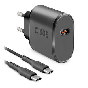 SBS Wall Charger Kit, USB-C, 15 W, must - Vooluadapter