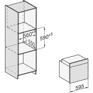 Miele, pürolüütilise puhastusega, 76 L, roostevaba teras - Integreeritav ahi