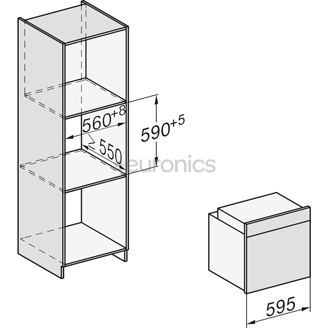Miele, pürolüütilise puhastusega, 76 L, roostevaba teras - Integreeritav ahi