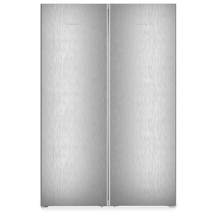 Liebherr, 399 L + 277 L, height 186 cm, silver - SBS Refrigerator