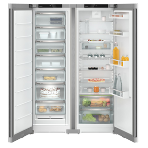 Liebherr, 399 л + 277 л, высота 186 см, серебристый - SBS-холодильник